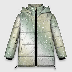 Куртка зимняя женская Абстрактный бежево-зелёный, цвет: 3D-черный