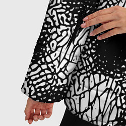 Куртка зимняя женская Симметричная черно-белая паутина, цвет: 3D-светло-серый — фото 2