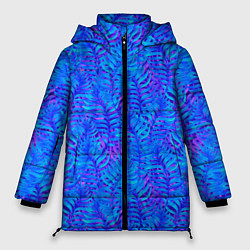 Женская зимняя куртка Синие неоновые листья