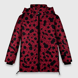 Куртка зимняя женская Пурпурно-красный пятнистый, цвет: 3D-черный