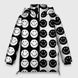 Куртка зимняя женская Smiley black and white, цвет: 3D-черный
