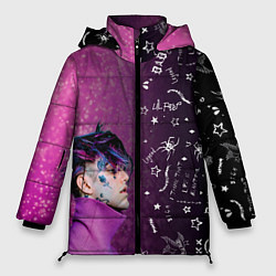 Женская зимняя куртка Лил Пип тату фиолетовый