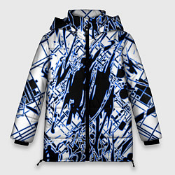 Женская зимняя куртка Кибернетическая клякса синяя