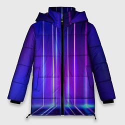 Женская зимняя куртка Neon glow - vaporwave - strips