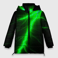 Куртка зимняя женская Зеленый разряд молнии, цвет: 3D-черный