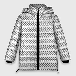 Куртка зимняя женская Атмосфера паттерн белый, цвет: 3D-красный