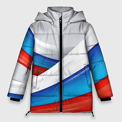 Куртка зимняя женская Российские флаги, цвет: 3D-светло-серый