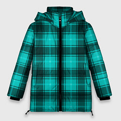 Куртка зимняя женская Шотландка светло-бирюзовый, цвет: 3D-светло-серый