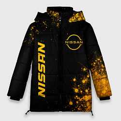 Женская зимняя куртка Nissan - gold gradient: надпись, символ