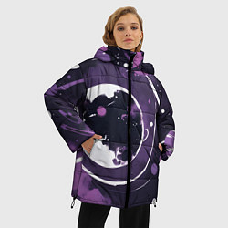Куртка зимняя женская Фиолетовый космос - нейросеть, цвет: 3D-светло-серый — фото 2