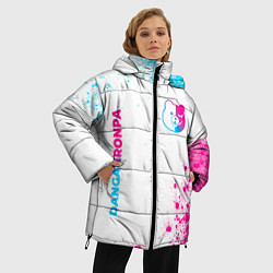 Куртка зимняя женская Danganronpa neon gradient style: надпись, символ, цвет: 3D-черный — фото 2