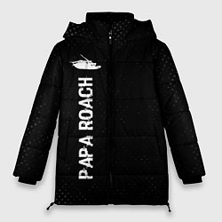 Женская зимняя куртка Papa Roach glitch на темном фоне: по-вертикали