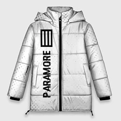 Куртка зимняя женская Paramore glitch на светлом фоне: по-вертикали, цвет: 3D-черный