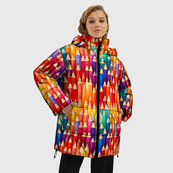 Куртка зимняя женская Цветные карандаши, цвет: 3D-красный — фото 2
