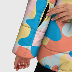 Куртка зимняя женская Абстракция в пастельных тонах, цвет: 3D-красный — фото 2