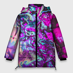 Куртка зимняя женская Жидкое буйство красок, цвет: 3D-черный