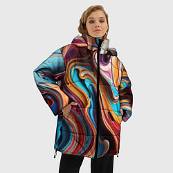 Куртка зимняя женская Поток красок, цвет: 3D-черный — фото 2