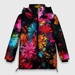 Женская зимняя куртка Краски и цветы