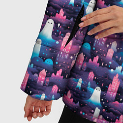 Куртка зимняя женская Привидения в облачном городе, цвет: 3D-светло-серый — фото 2