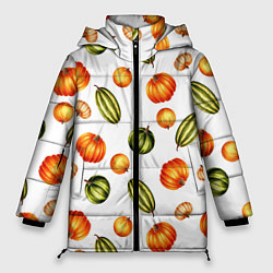 Женская зимняя куртка Разноцветные тыквы - паттерн