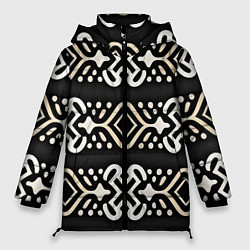 Куртка зимняя женская Египетский орнамент, цвет: 3D-черный