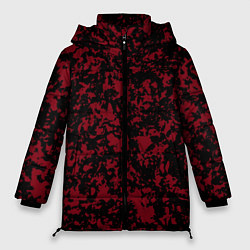 Женская зимняя куртка Красно-чёрная пятнистая текстура