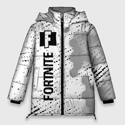 Куртка зимняя женская Fortnite glitch на светлом фоне: по-вертикали, цвет: 3D-черный