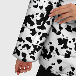 Куртка зимняя женская Пятнистый чёрно-белый паттерн, цвет: 3D-черный — фото 2