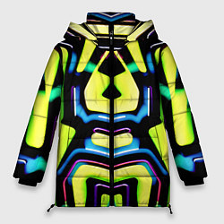 Куртка зимняя женская Mirror abstract composition - неон, цвет: 3D-светло-серый