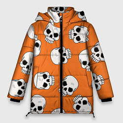 Женская зимняя куртка Черепки для хэллоуина