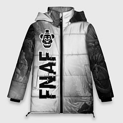 Женская зимняя куртка FNAF glitch на светлом фоне по-вертикали