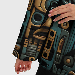 Куртка зимняя женская Рисунок в египетском стиле, цвет: 3D-черный — фото 2