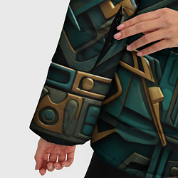 Куртка зимняя женская Орнамент в египетском стиле, цвет: 3D-черный — фото 2