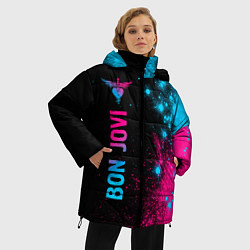 Куртка зимняя женская Bon Jovi - neon gradient: по-вертикали, цвет: 3D-черный — фото 2