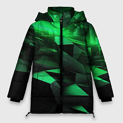 Куртка зимняя женская Зеленые квадратные плиты, цвет: 3D-красный