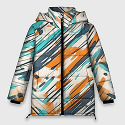 Женская зимняя куртка Абстракция разноцветная