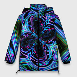 Куртка зимняя женская Абстракция neon, цвет: 3D-светло-серый