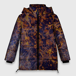 Куртка зимняя женская Абстракция - анютины глазки, цвет: 3D-черный