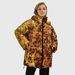 Куртка зимняя женская Абстракция - желтый антрацит, цвет: 3D-черный — фото 2