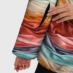 Куртка зимняя женская Разноцветные полосы текстура ткани, цвет: 3D-светло-серый — фото 2
