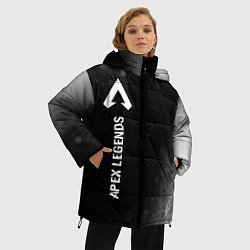 Куртка зимняя женская Apex Legends glitch на темном фоне по-вертикали, цвет: 3D-черный — фото 2