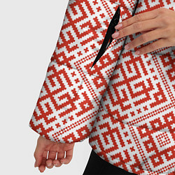 Куртка зимняя женская Сварожич - славянский орнамент, цвет: 3D-светло-серый — фото 2