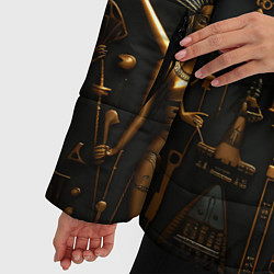 Куртка зимняя женская Паттерн в древне-египетском стиле, цвет: 3D-черный — фото 2