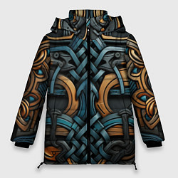 Женская зимняя куртка Асимметричный узор в скандинавском стиле