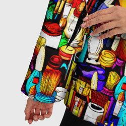 Куртка зимняя женская Кисти и краски художника, цвет: 3D-черный — фото 2