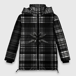 Женская зимняя куртка Черно-белая шотландская клетка