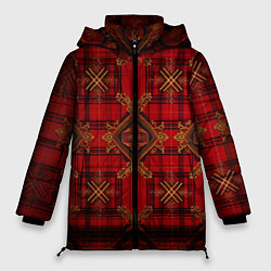 Женская зимняя куртка Красная шотландская клетка royal stewart