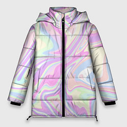 Куртка зимняя женская Абстракция розовая плазма, цвет: 3D-светло-серый