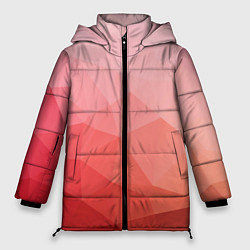 Женская зимняя куртка Абстракция с градиентом полигональная