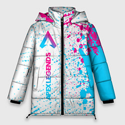 Женская зимняя куртка Apex Legends neon gradient style по-вертикали